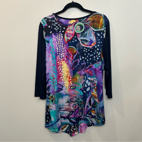 Simply Art By Dolcezza Winter Wish by Flora Bowley Tunic Top Asymmetrical XXL - Picture 4 of 7